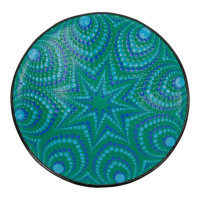 Schaal terracotta ster pauw kleuren S