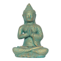 Statue stone buddha green/gold M