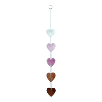 Hanger capiz hartjes roze tinten
