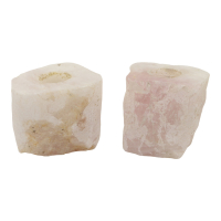 Tea light holder quartz pillar rose