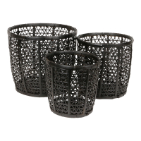 Mand bamboe geweven zwart M