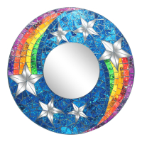 Spiegel mozaiek regenboog ster