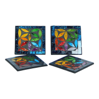 Onderzetter mozaiek regenboog bloemen set 4