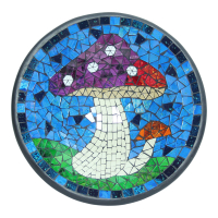 Schaal terracotta mozaiek paddenstoel blauw XL