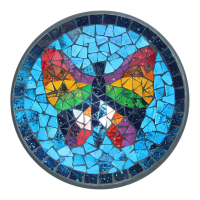 Schaal terracotta mozaiek vlinder blauw L