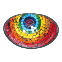 Schaal terracotta mosaiek ovaal regenboog L