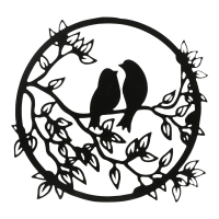 Waxinelichthouder ijzer tortelduifjes op tak