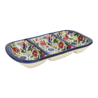 Serveerschaal keramiek lang drie schalen floral