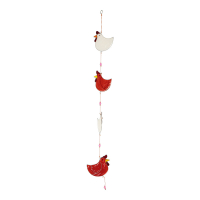 Mobiel resin haan rood/wit
