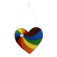 Ornament resin hart meerkleurig