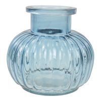 Vaas glas rond strepen blauw