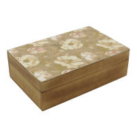 Sieradendoos zeefdruk bloemen wit