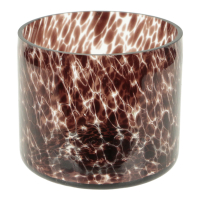 Waxinelichthouder glas spikkels rood