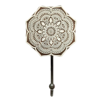 Kapstok hout bloem rond