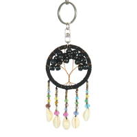 Sleutelhanger kralen levensboom zwart