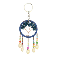 Sleutelhanger kralen levensboom blauw