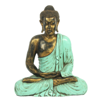 Beeld resin boeddha spirutueel turquoise L