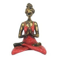Beeld resin yoga rood