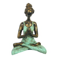 Statue resin yoga turquoise