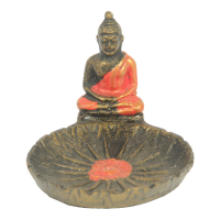 Wierookhouder resin boeddha rood