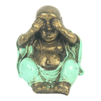 Beeld resin lachende boeddha turquoise