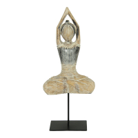 Beeld hout yoga op standaard naturel