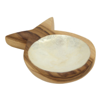 Schaal hout schelp vis