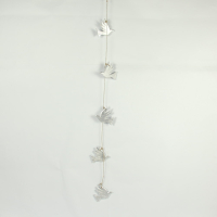 Hanger wood 5 doves silver wash