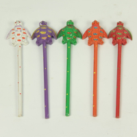 Potlood hout schildpad set 5