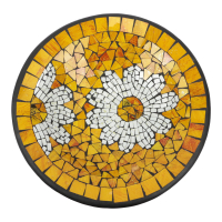 Schaal terracotta mozaiek bloem geel XL