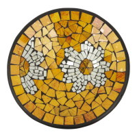 Schaal terracotta mozaiek bloem geel L