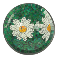 Schaal terracotta mozaiek bloem groen S