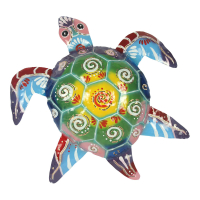 Beeld metaal schildpad pastel multi