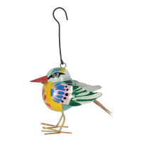 Hanger metaal vogel handbeschilderd geel