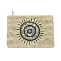 Portemonnee kralen zon beige