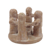 Waxinelichthouder terracotta vriendenkring 4pers bruin