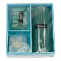 Räucher-Geschenkbox mit Sternplatte türkis.