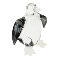 Beeld glas pinguin zwart/wit