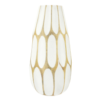 Vaas hout grote stippen wit