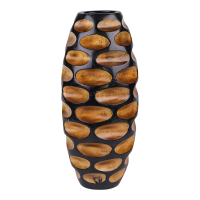 Vaas hout chip ovaal bruin/zwart