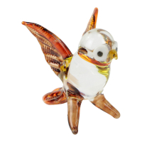 Beeld glas vogel vleugels open oranje