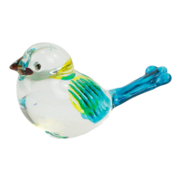 Beeld glas vogel turquoise/geel