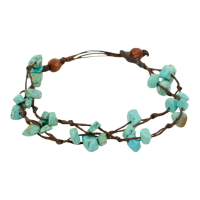 Armband edelstenen turquoise dubbel