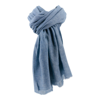 Sjaal wol mix denim blauw melange
