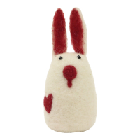 Ornament vilt konijn hartje wit