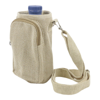 Schoudertas katoen fles/telefoon beige