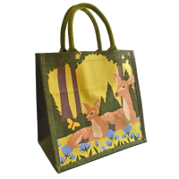 Tas jute herten groen