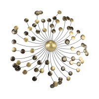 Wanddecor metaal matahari zwart goud
