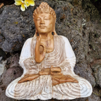 Suar houten Boeddha, 30 cm model 1 WW