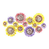 Wanddeco zonnebloemen, Multicolor